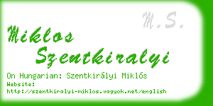 miklos szentkiralyi business card