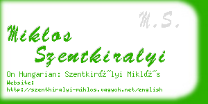 miklos szentkiralyi business card